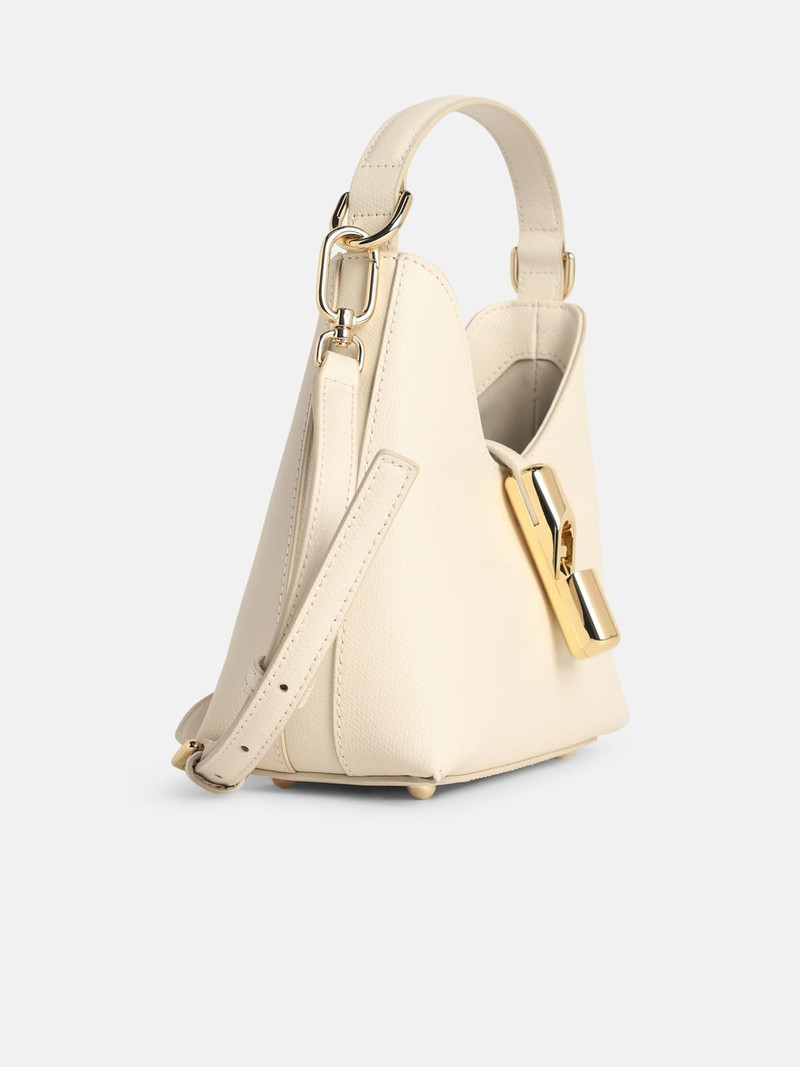 FURLA CREAM LEATHER 'HOBO IRIDE' MINI BAG outlook
