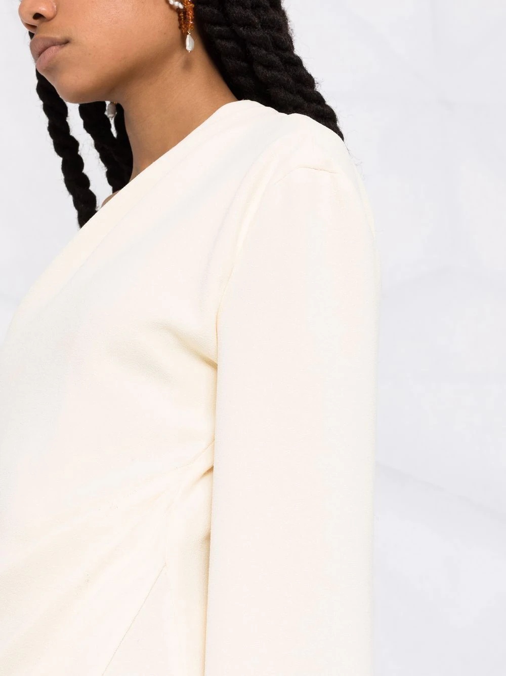 one-shoulder midi wrap dress - 3