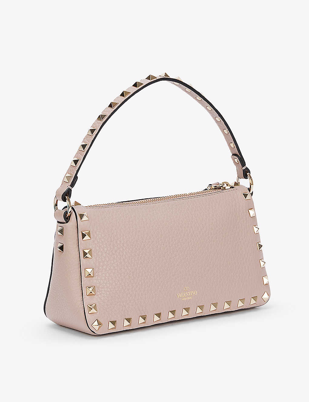 Spike small leather baguette bag - 3