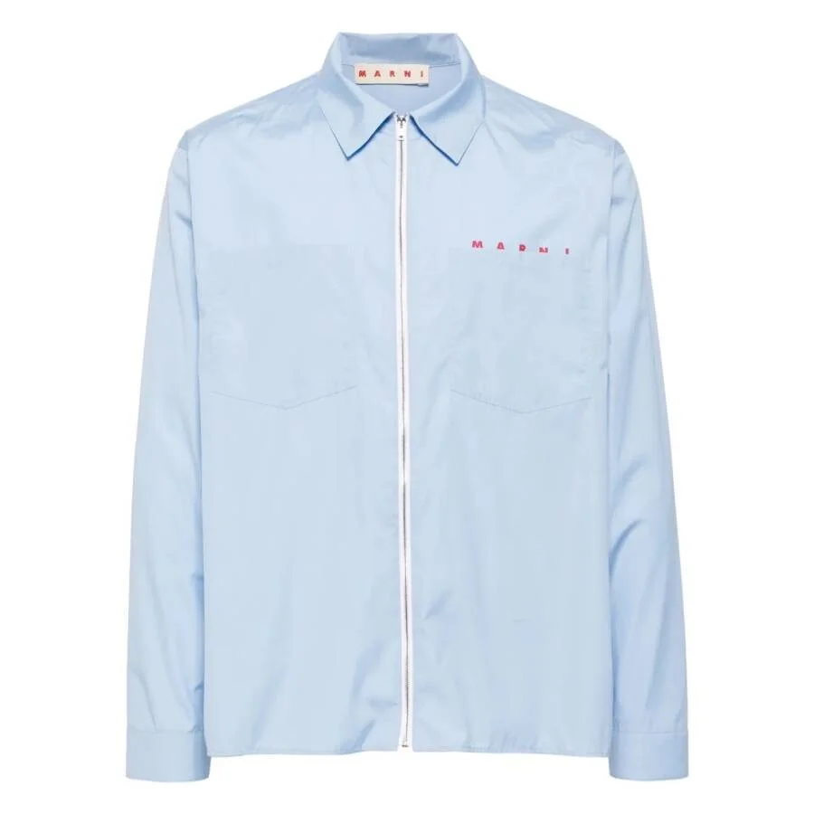 Marni Organic Poplin Zip-Up Shirt - 1