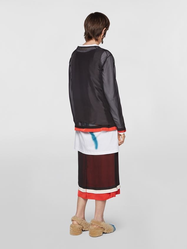 GEORGETTE SILK PENCIL SKIRT - 3