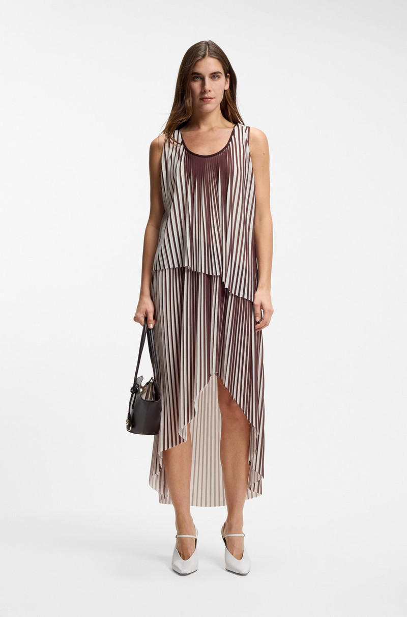 BOSS A-LINE DRESS WITH TWO-TONE PLISSÉ PLEATS outlook