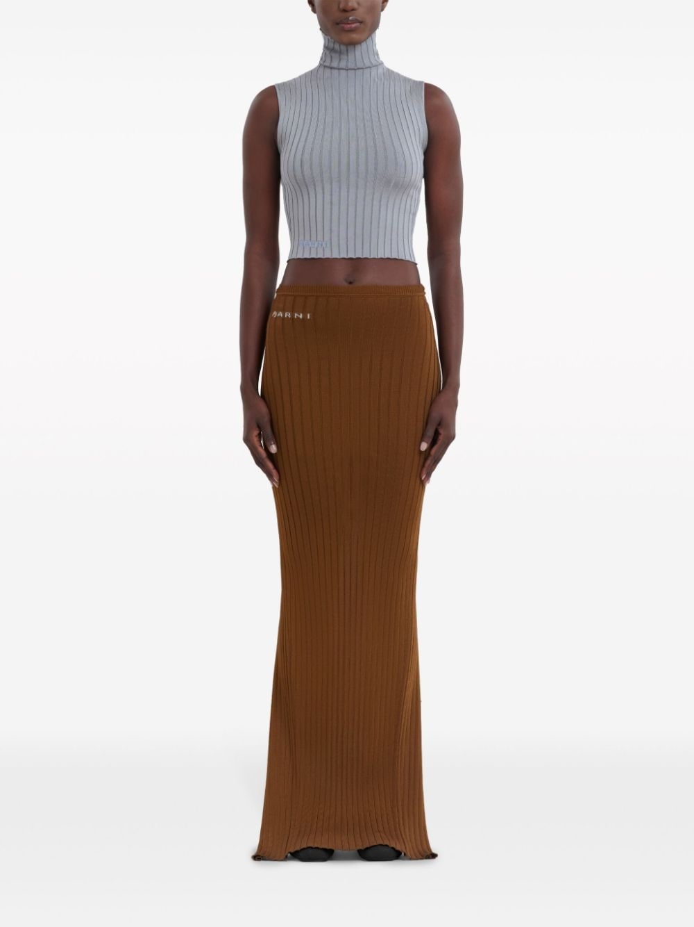 ribbed-knit maxi skirt - 2