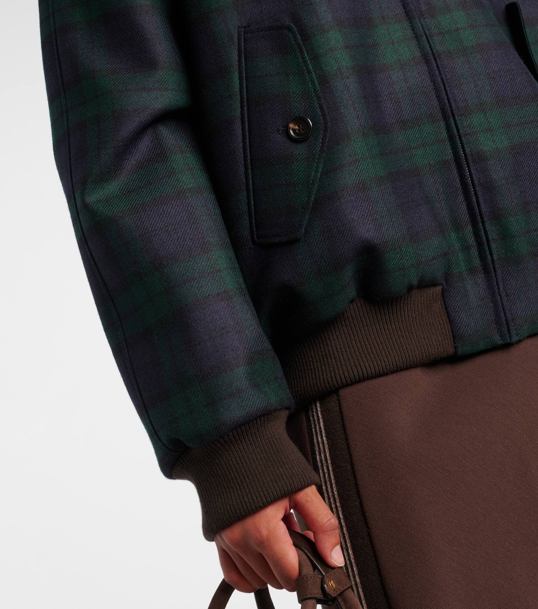 Plaid virgin wool twill blouson jacket - 5