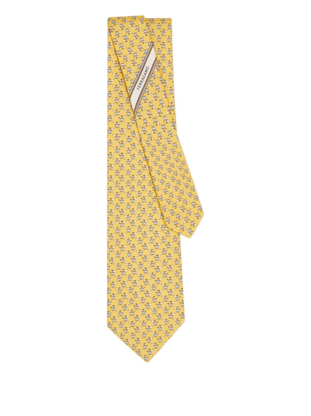 patterned silk tie - 1