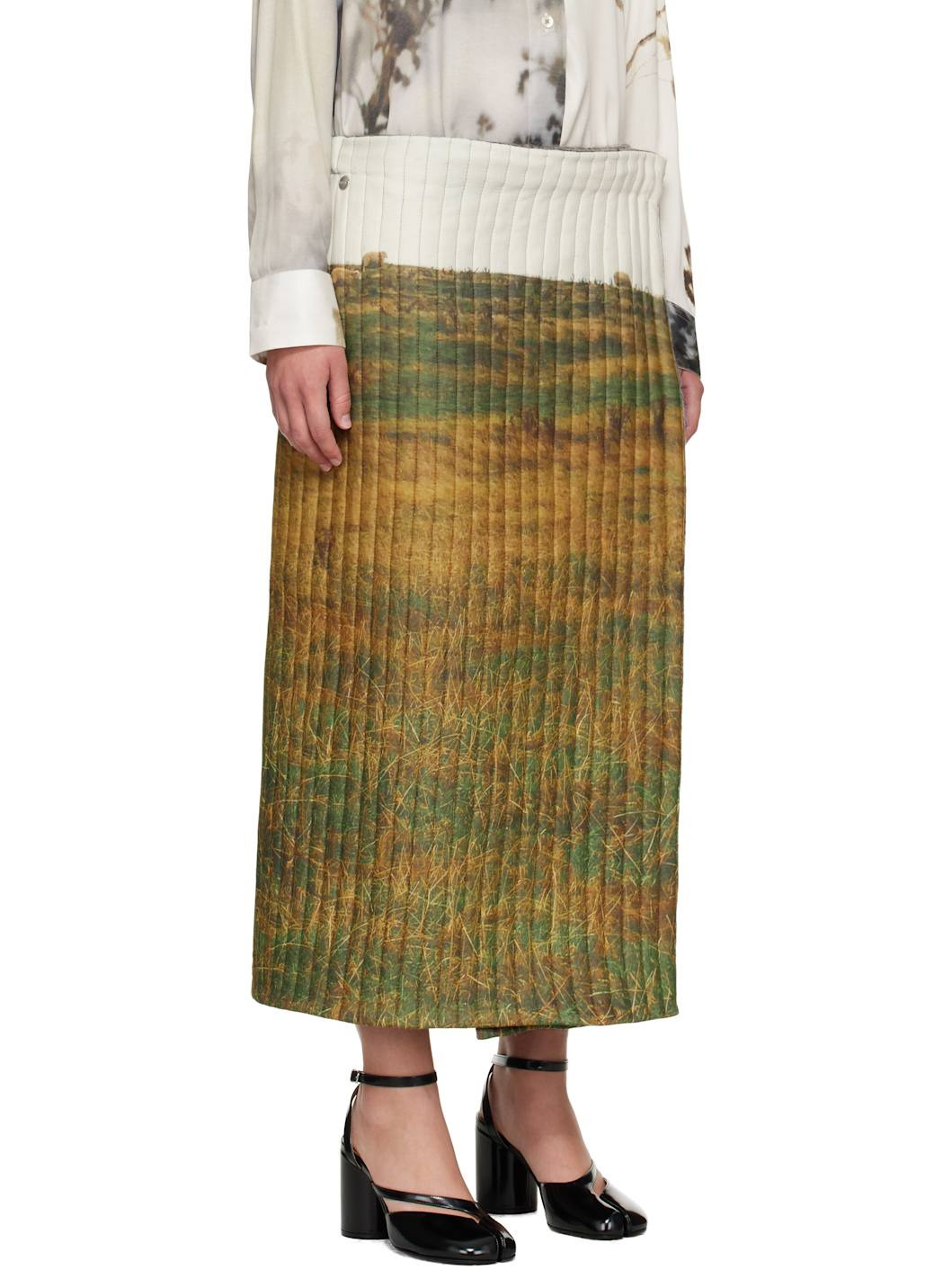 Khaki & Off-White 2027 Padded Midi Skirt - 2