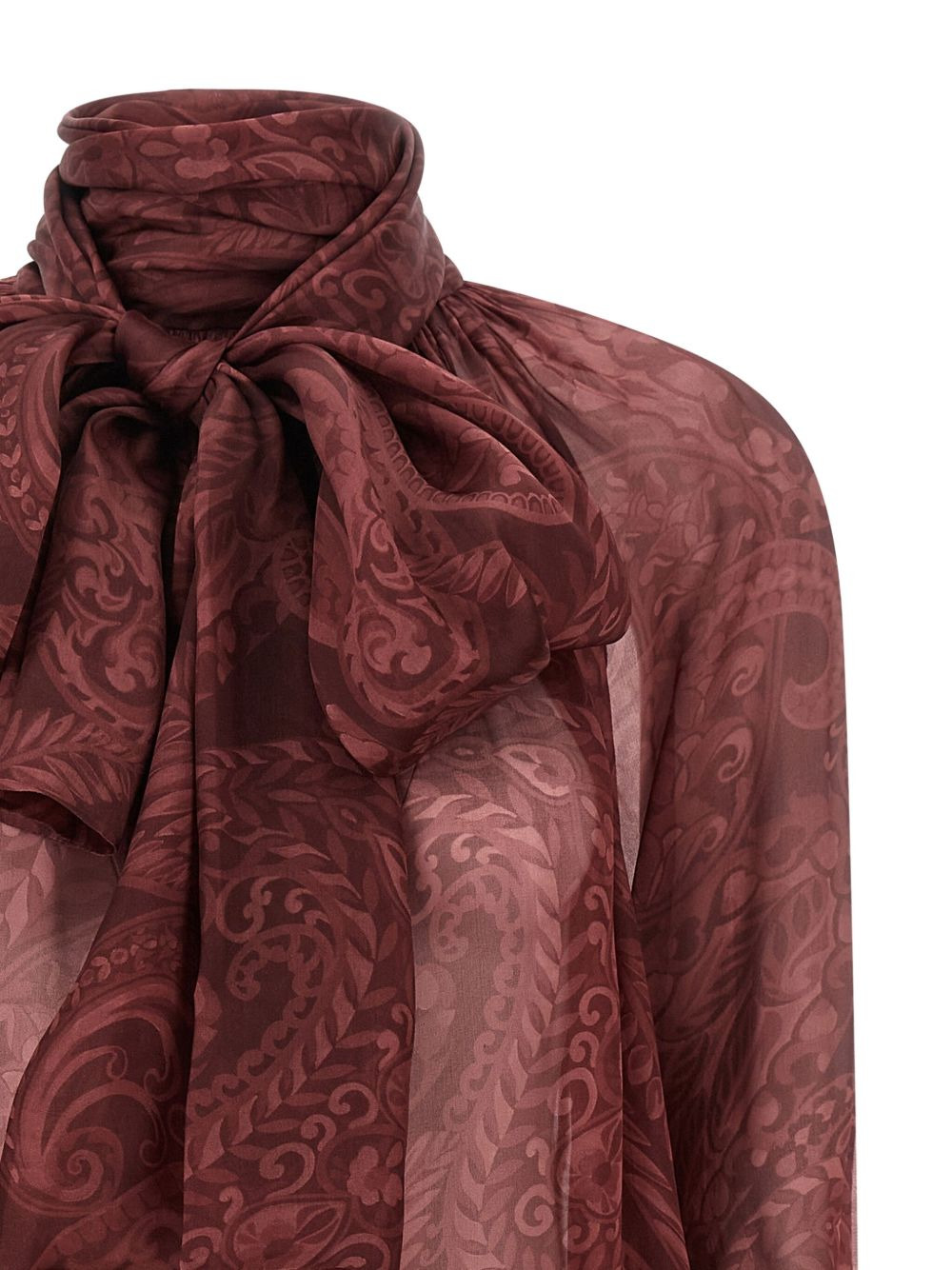 paisley-print bow blouse - 3