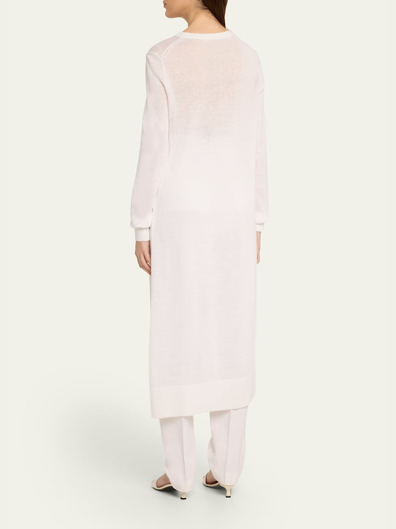 Linen Cotton Crewneck Sweater Dress 3