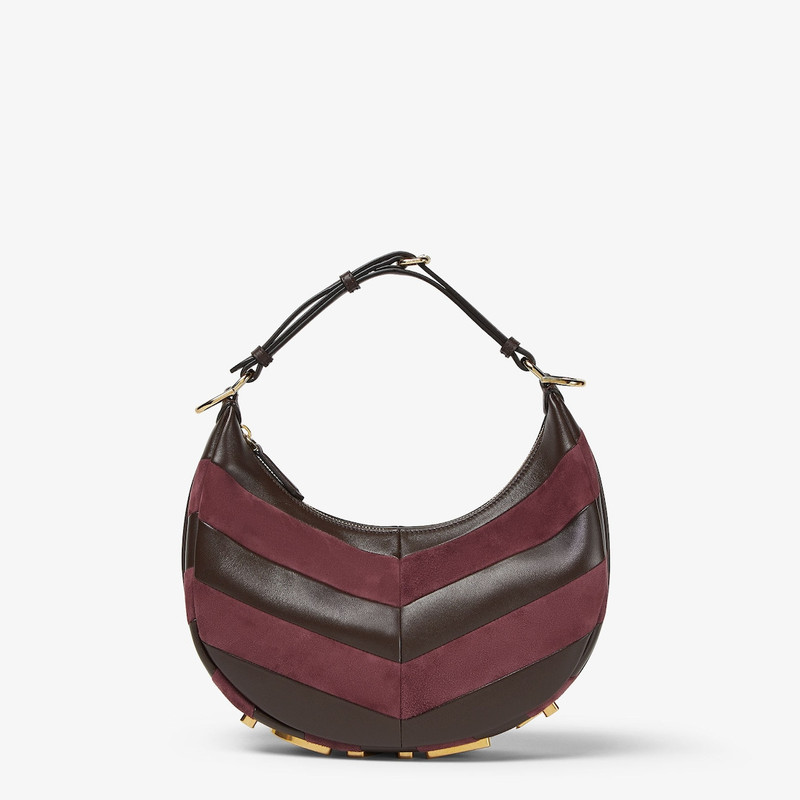 Fendigraphy Small Leather and suede bag with two-tone inlay 1