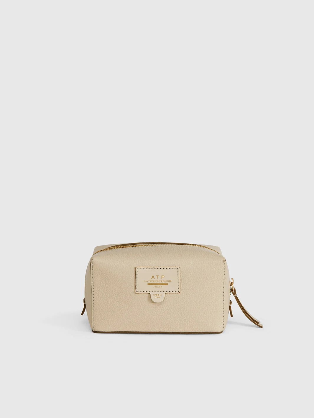 Capanne Mandorla Grained Leather Beauty Bag - 1