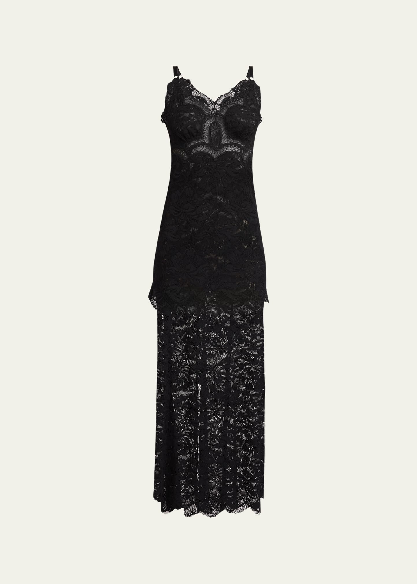 Long Lace Slip Dress - 1