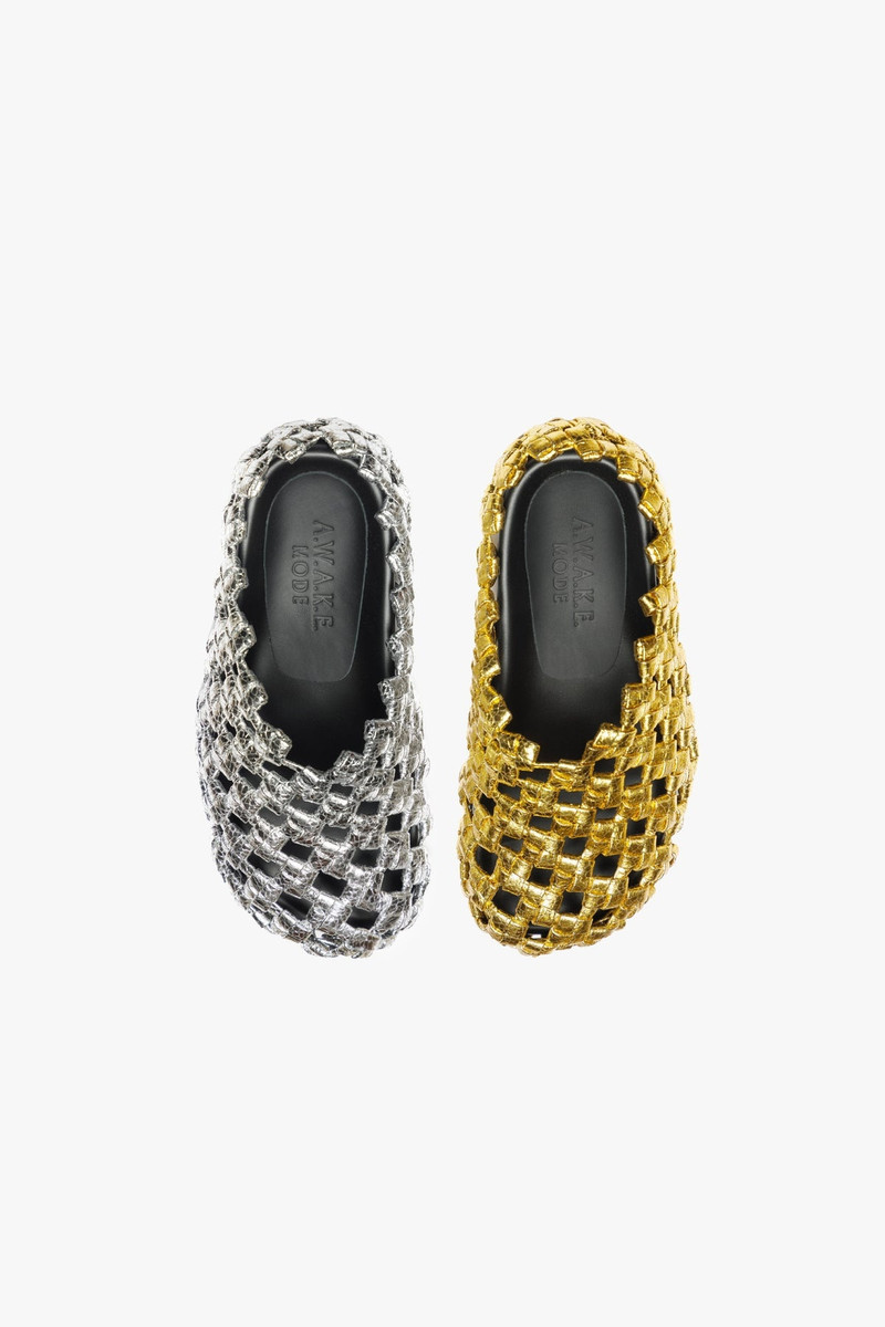 WEAVED CLOGS SILVER GOLD - EXCLUSIVE 7