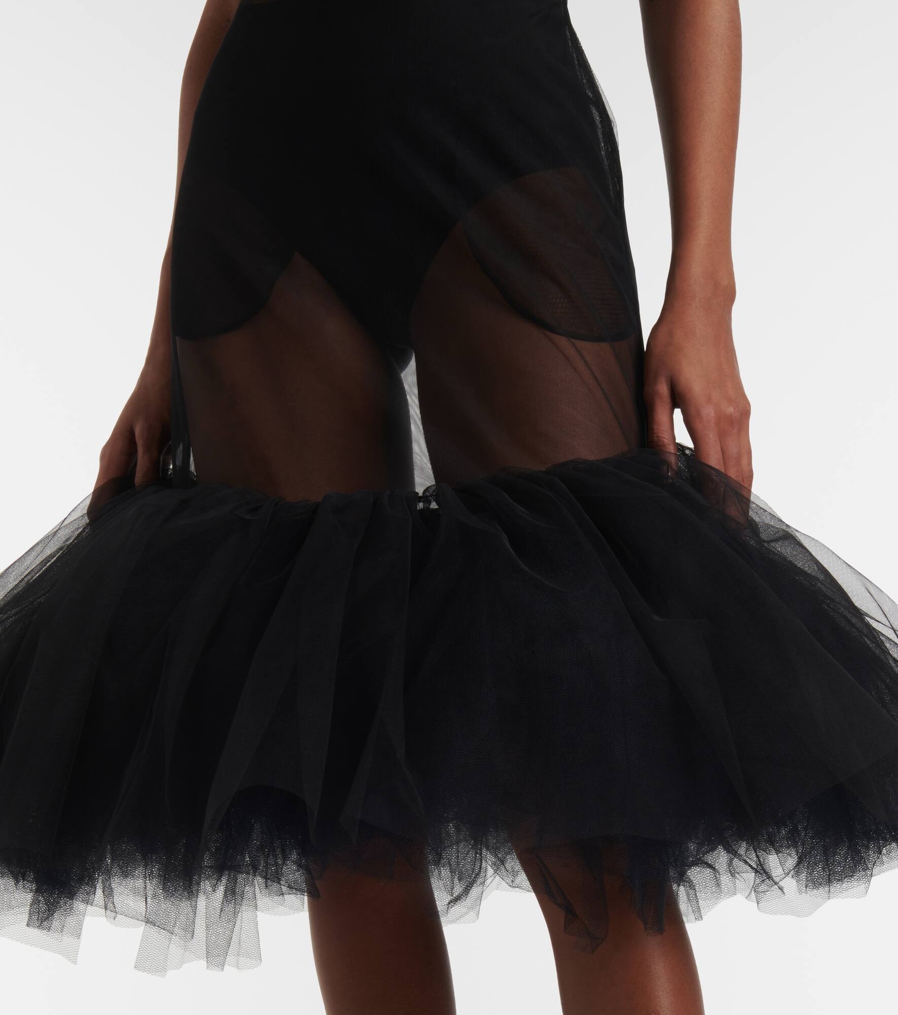 Tulle-trimmed slip dress - 5