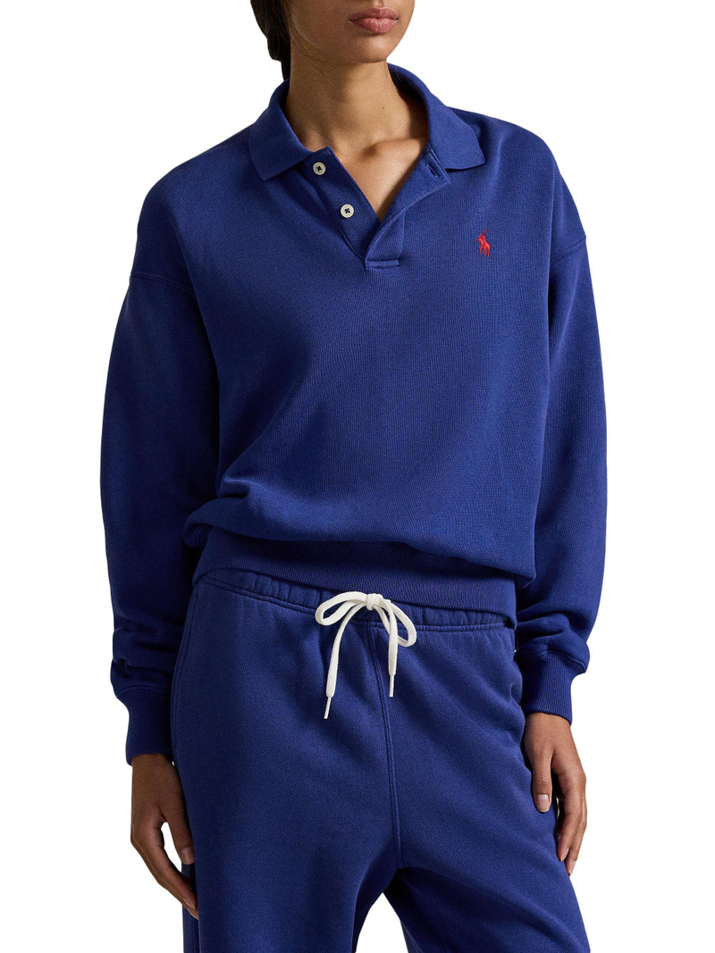 Women's Cotton-Blend Polo Sweatshirt - Heritage Royal 4