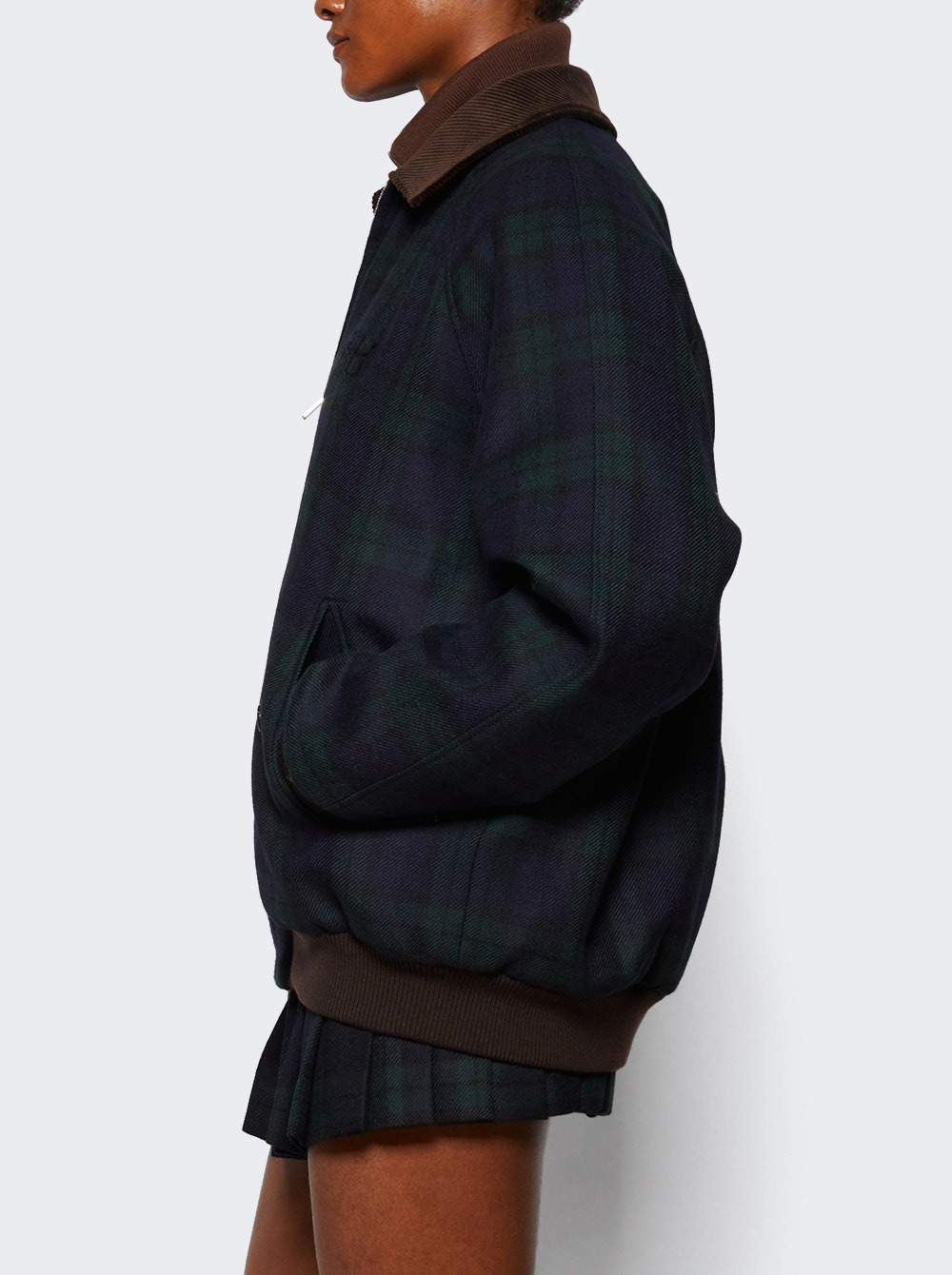Twill Check Jacket Blu And Verde - 3