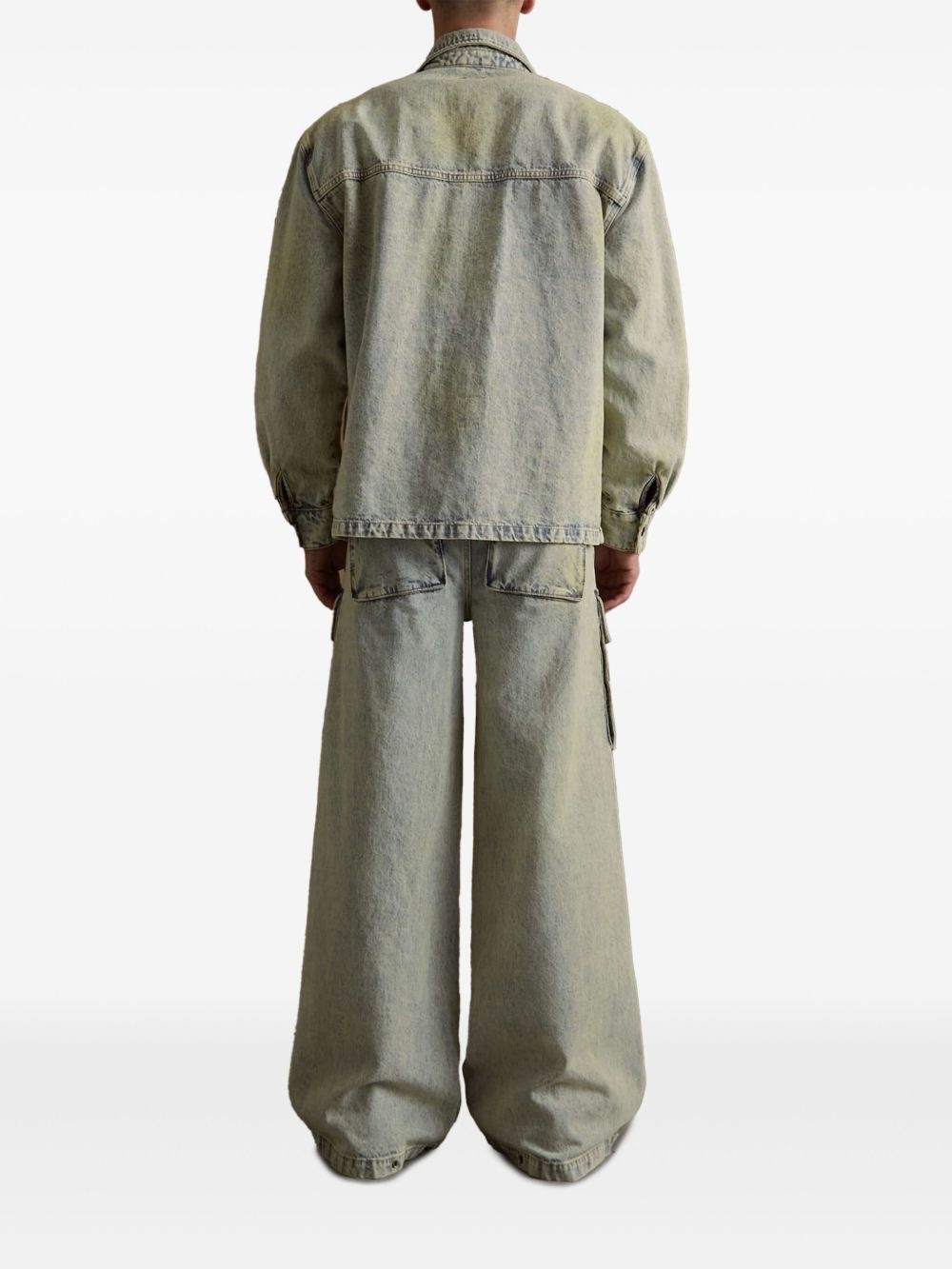 bleached-effect denim jacket - 3
