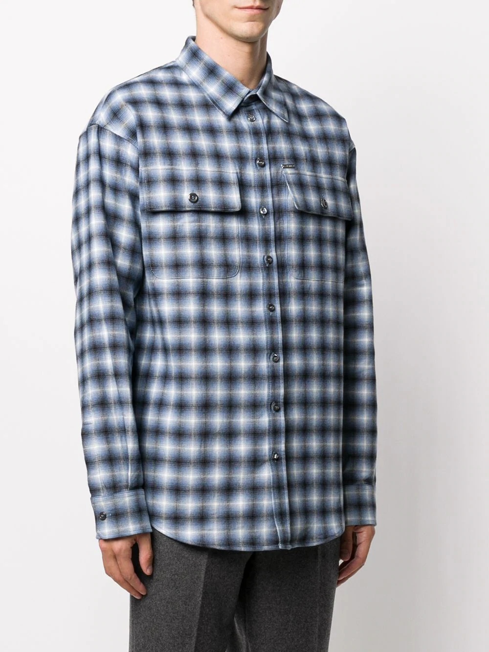 long-sleeve checked shirt - 3