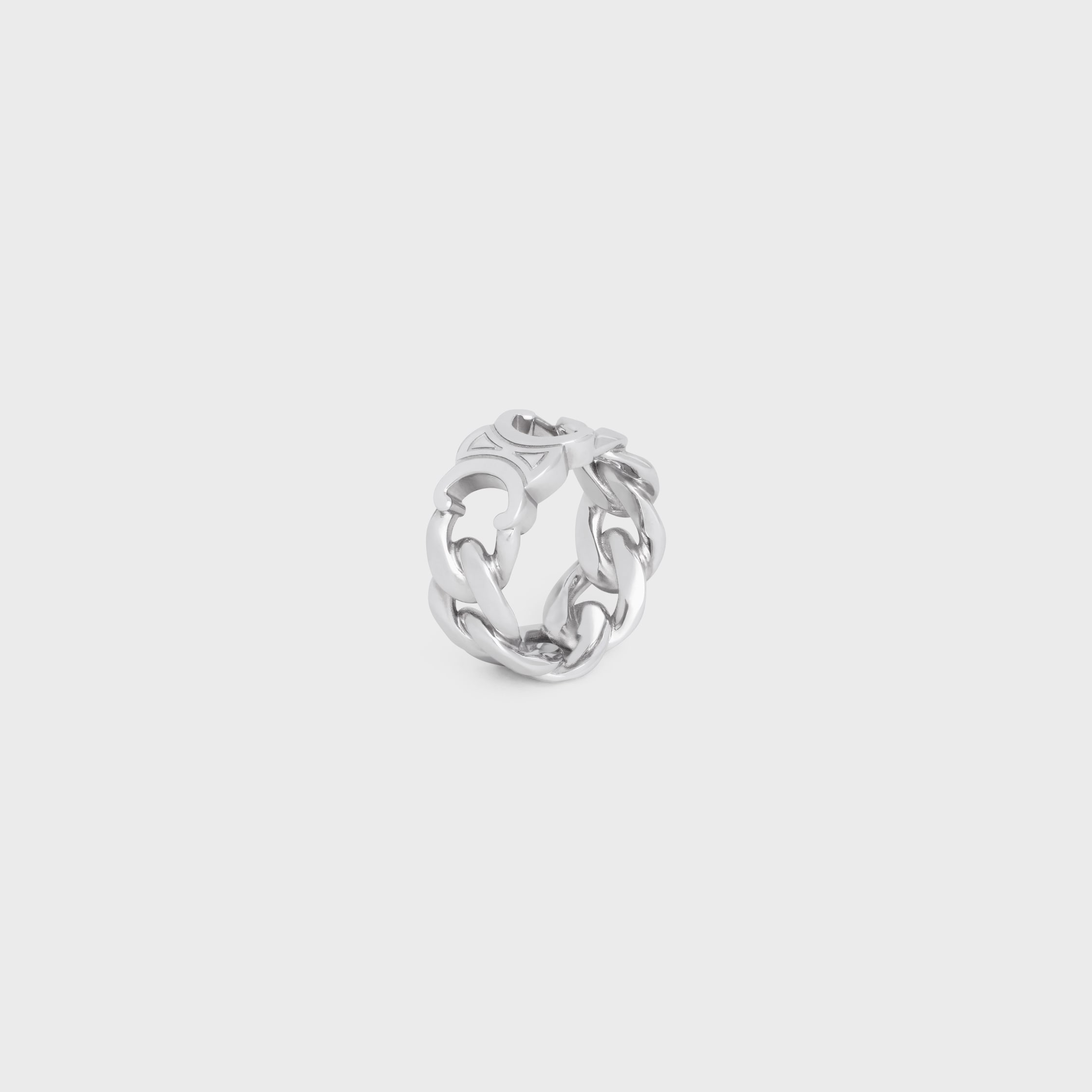 Triomphe Gourmette Ring in Brass with Rhodium Finish - 2