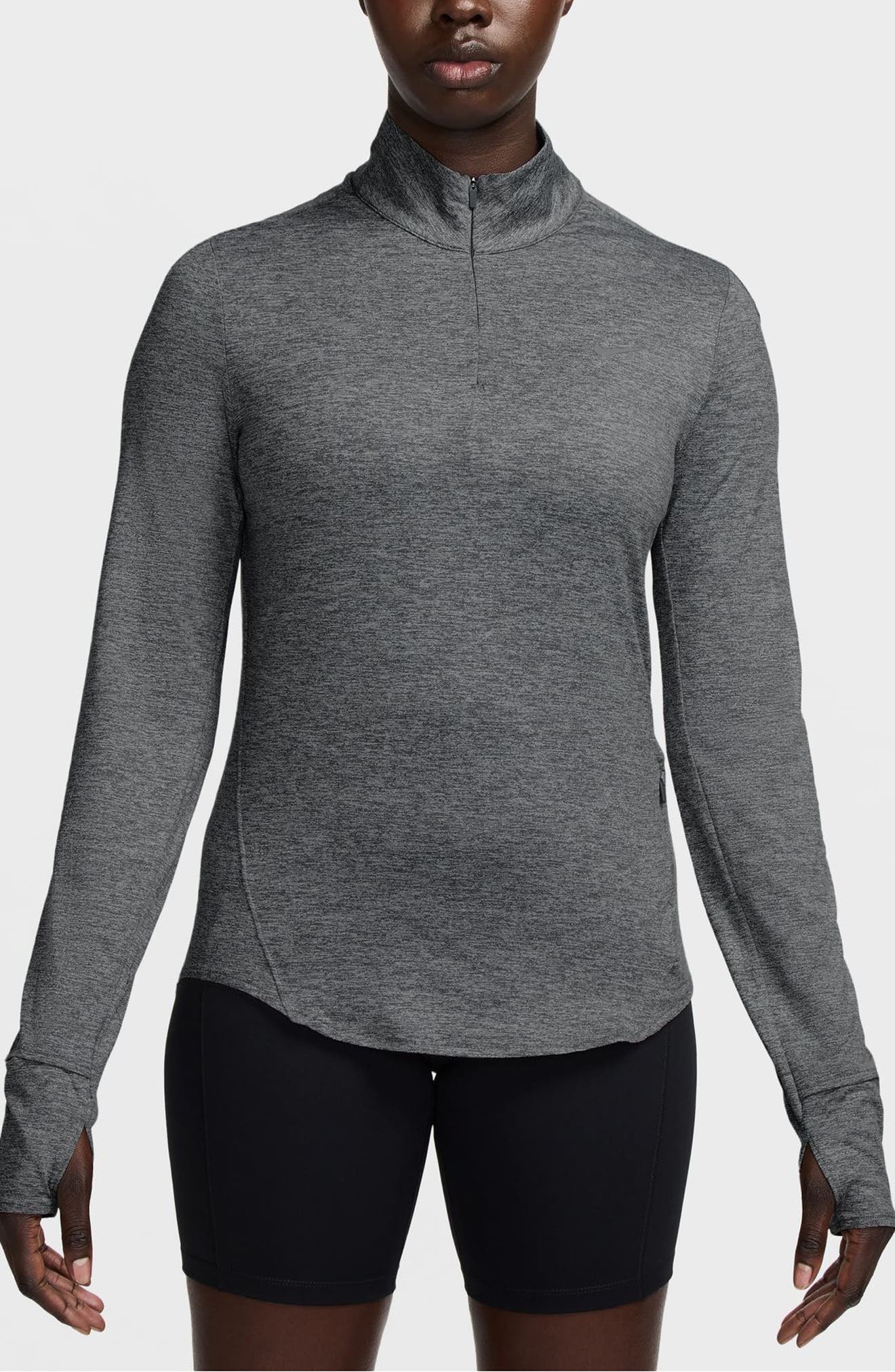 Nike Swift Dri-FIT UV Half Zip Running Top in 084 Smoke Grey/htr/reflective Silv at Nordstrom - 1
