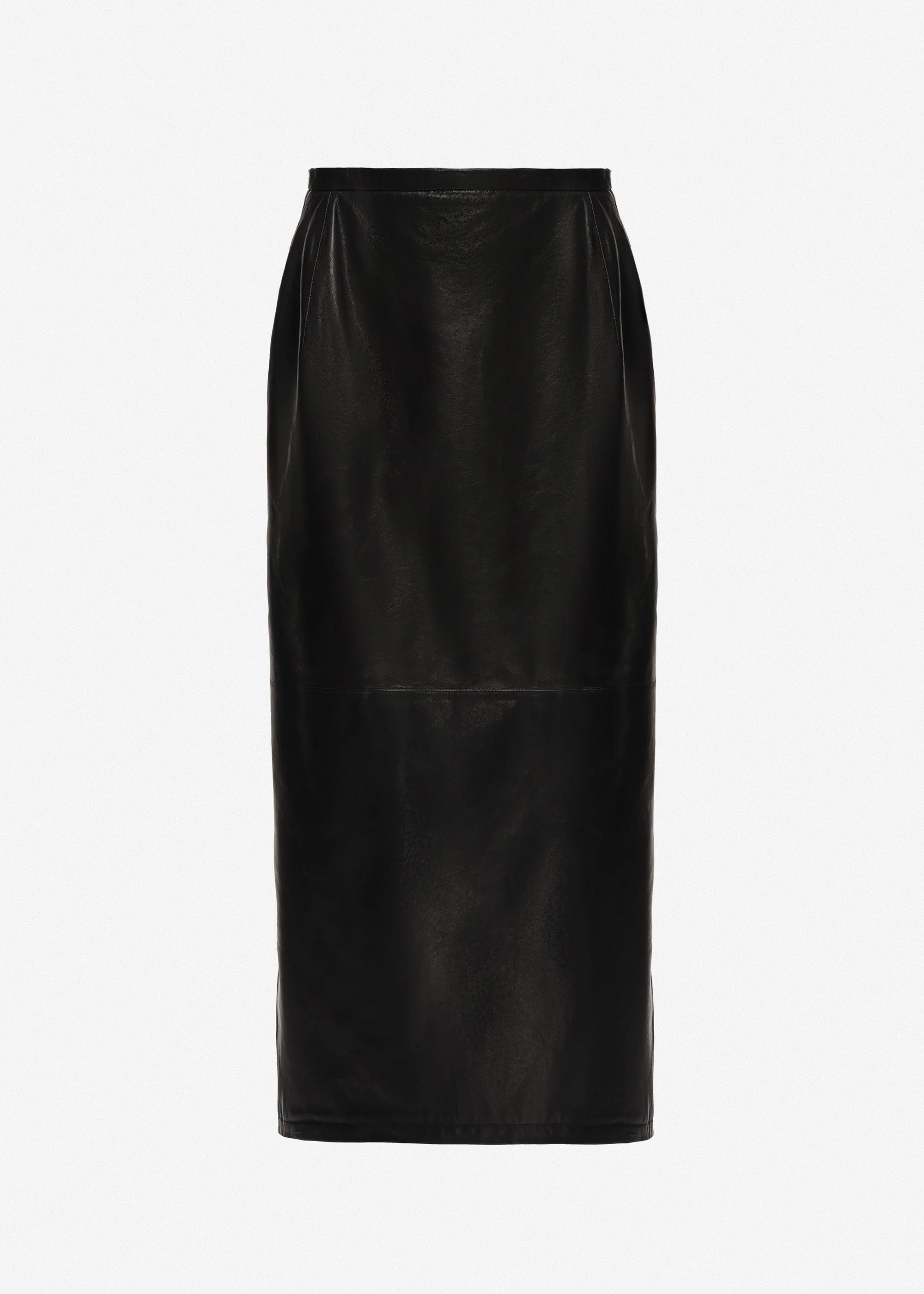 Straight leather skirt in black - 1