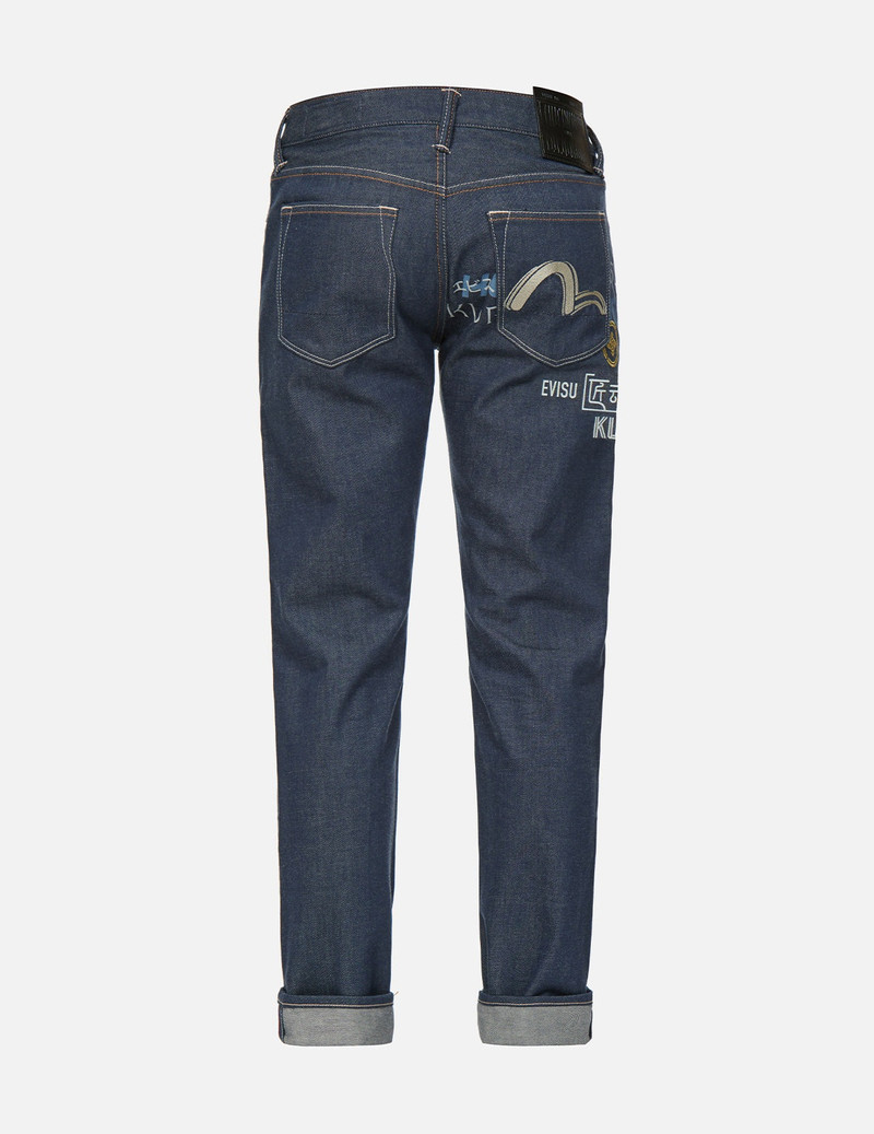 EVISU Logo Print and Embroidered Slim Straight fit Jeans #2010 outlook
