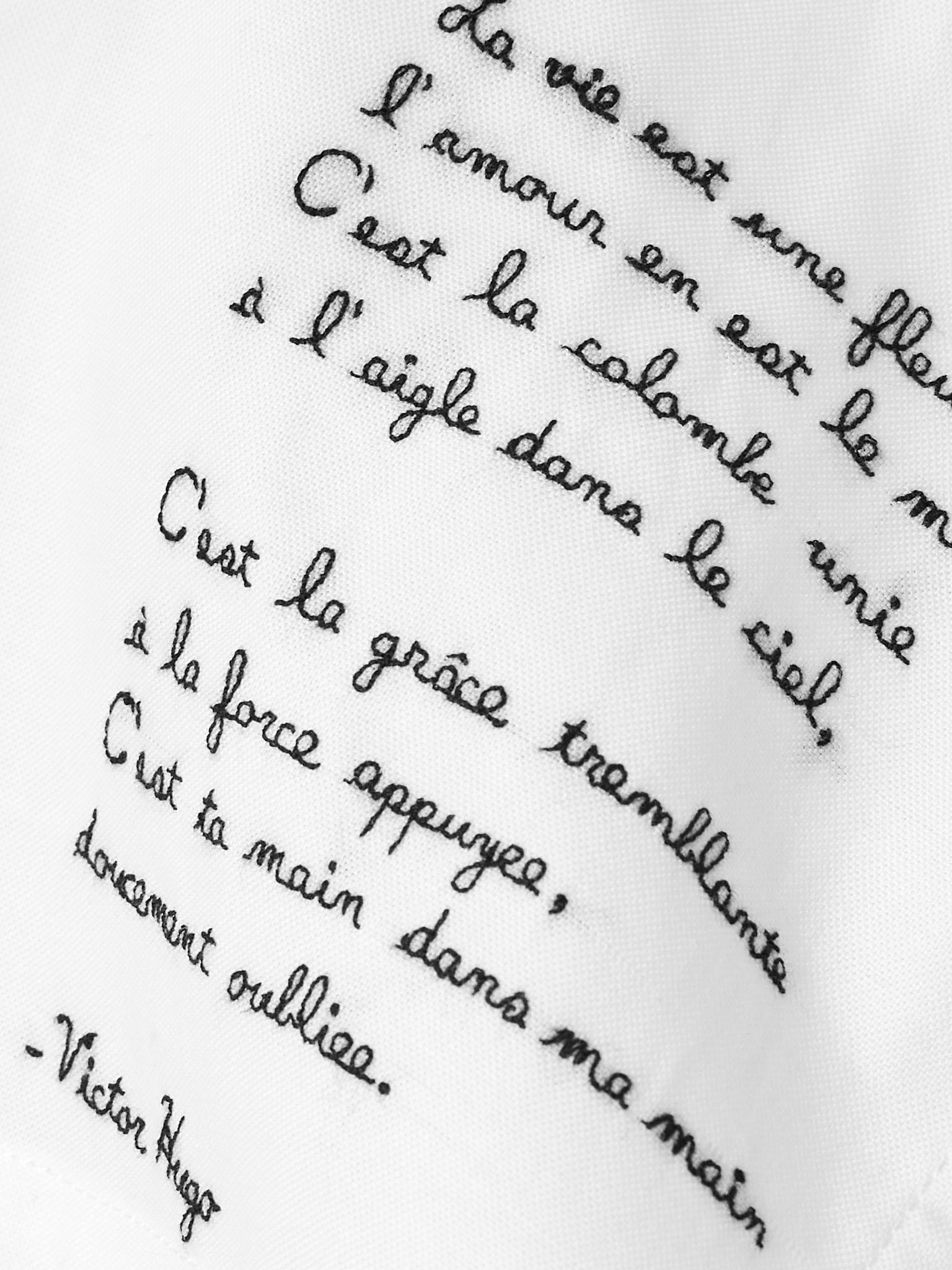 Poem embroidered cotton Oxford shorts White - 5