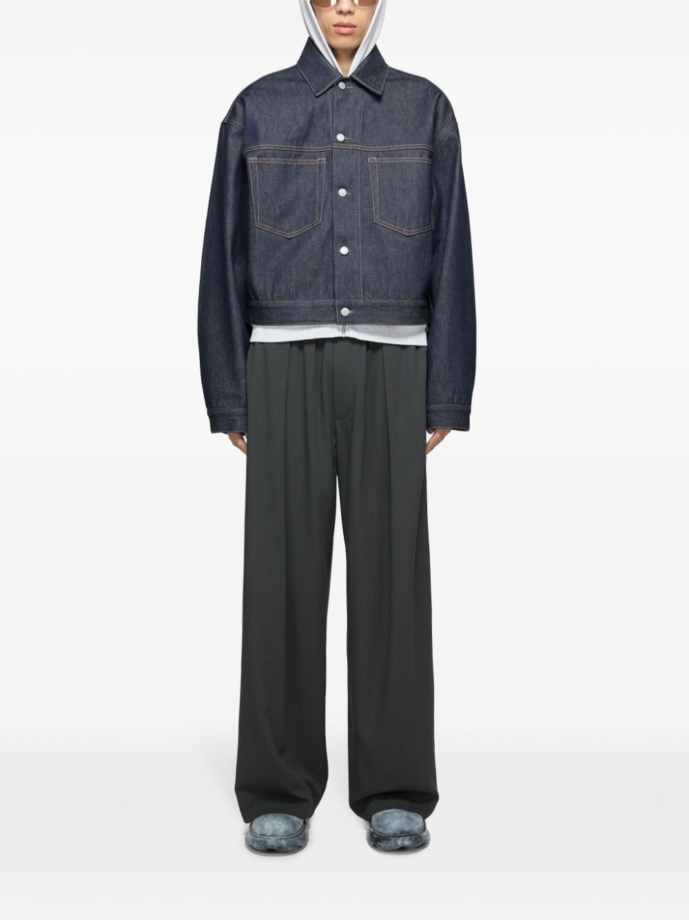 cropped denim jacket - 2