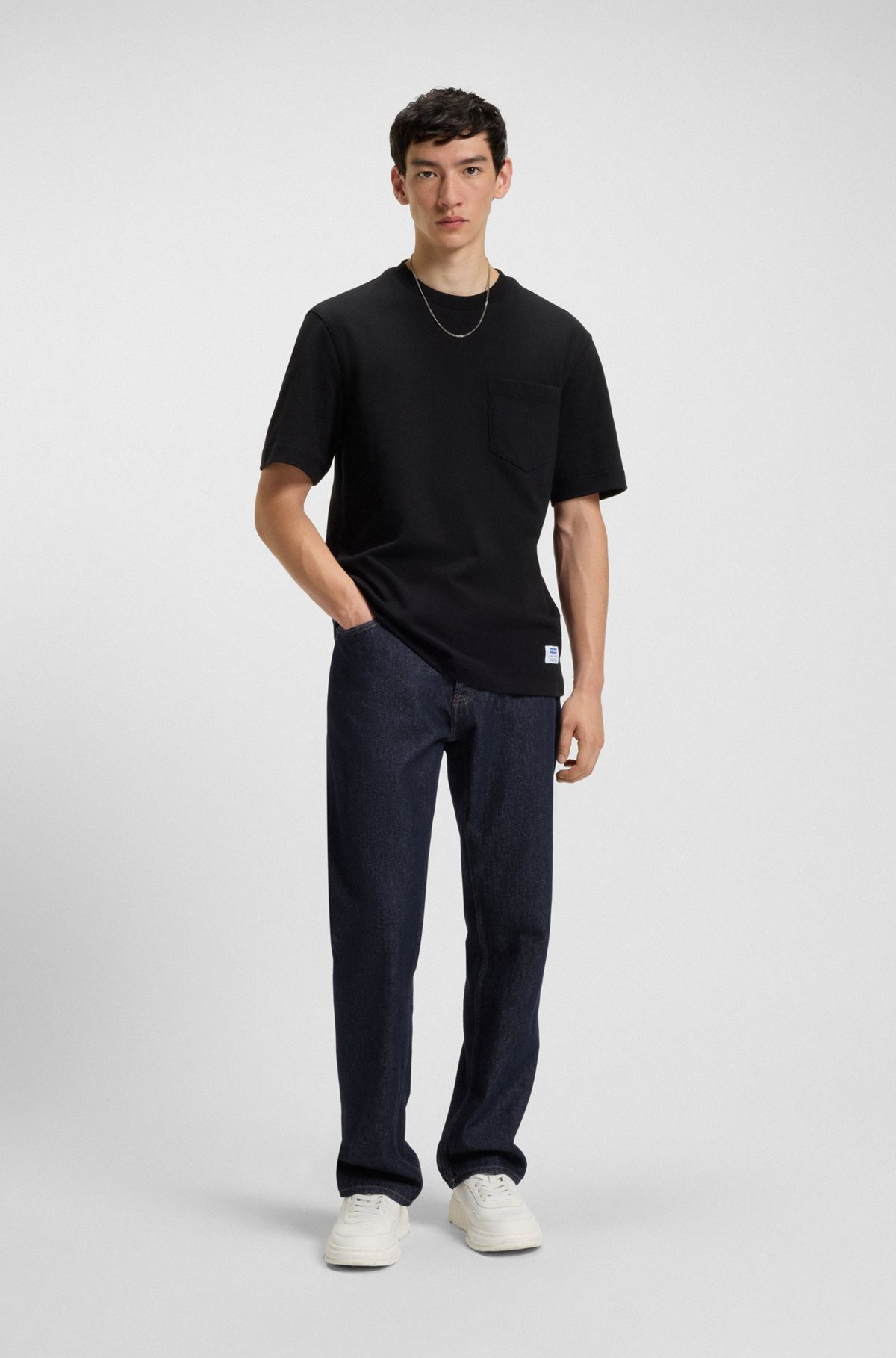 REGULAR-FIT JEANS IN FADED DARK-BLUE DENIM - 3