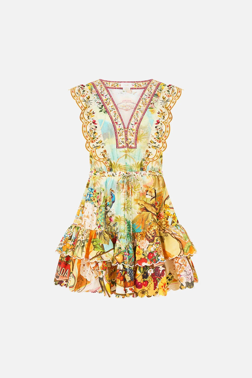 FRILL SLEEVE TIERED SHORT DRESS VA VA VINTAGE - 1