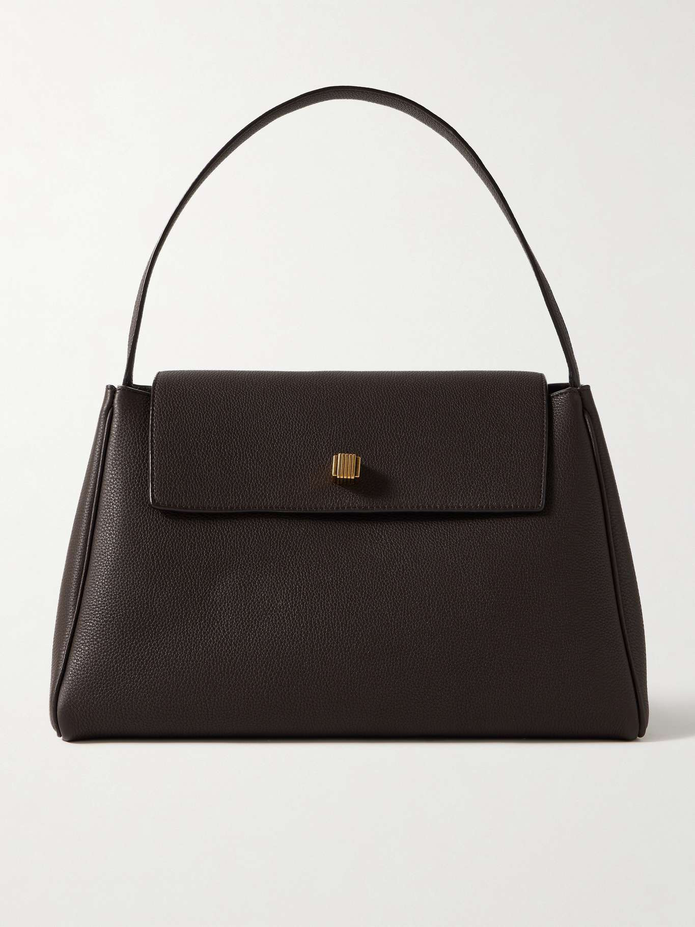 Audrey textured-leather tote Brown - 1