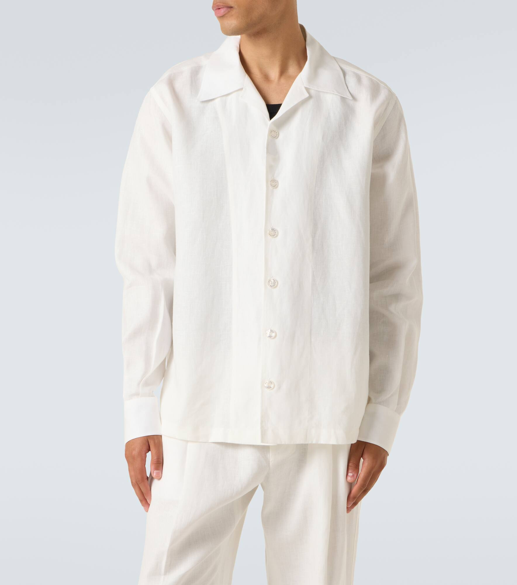 Linen canvas bowling shirt - 3