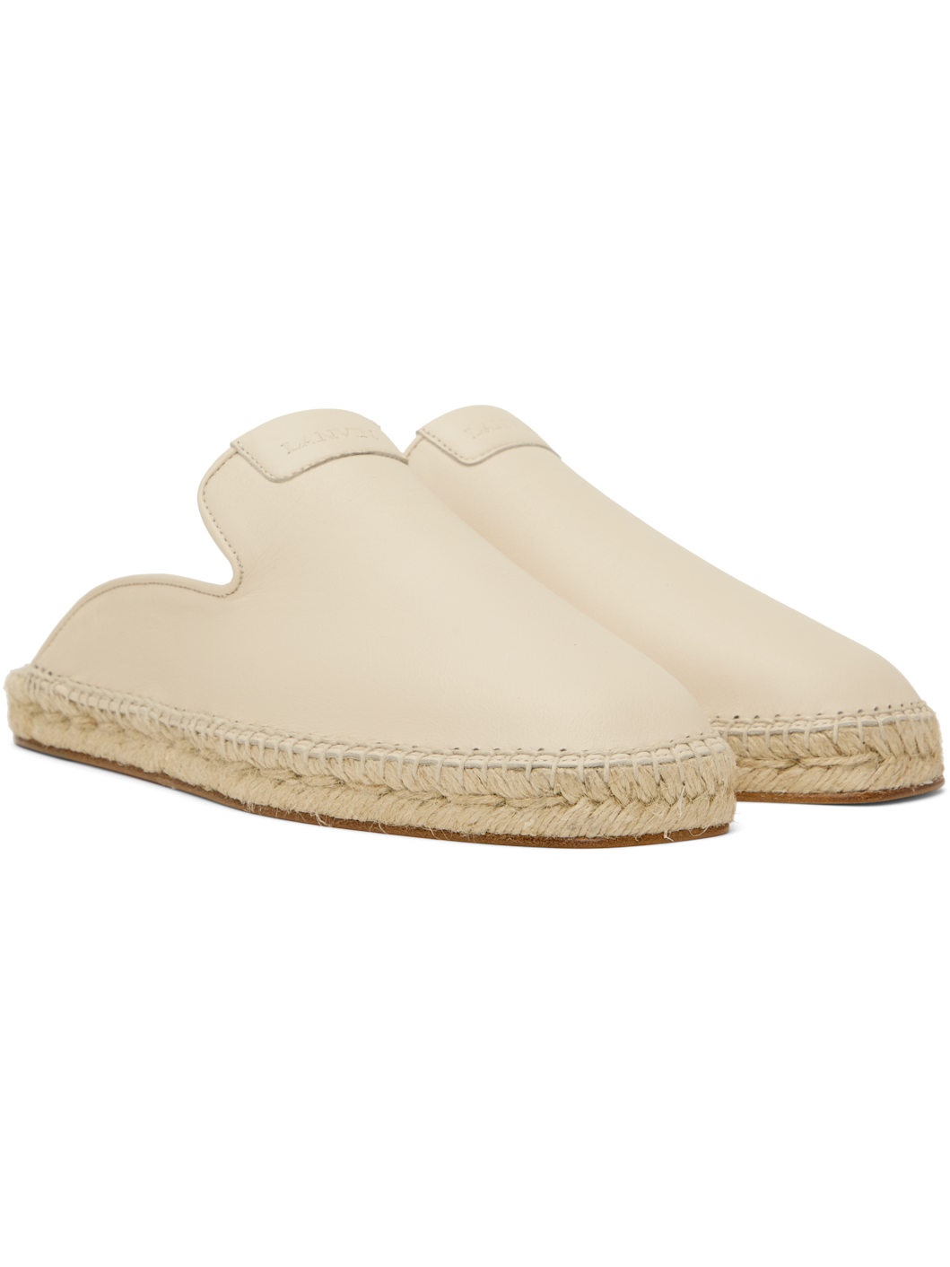 Beige Dorma Leather Espadrille Loafers - 4