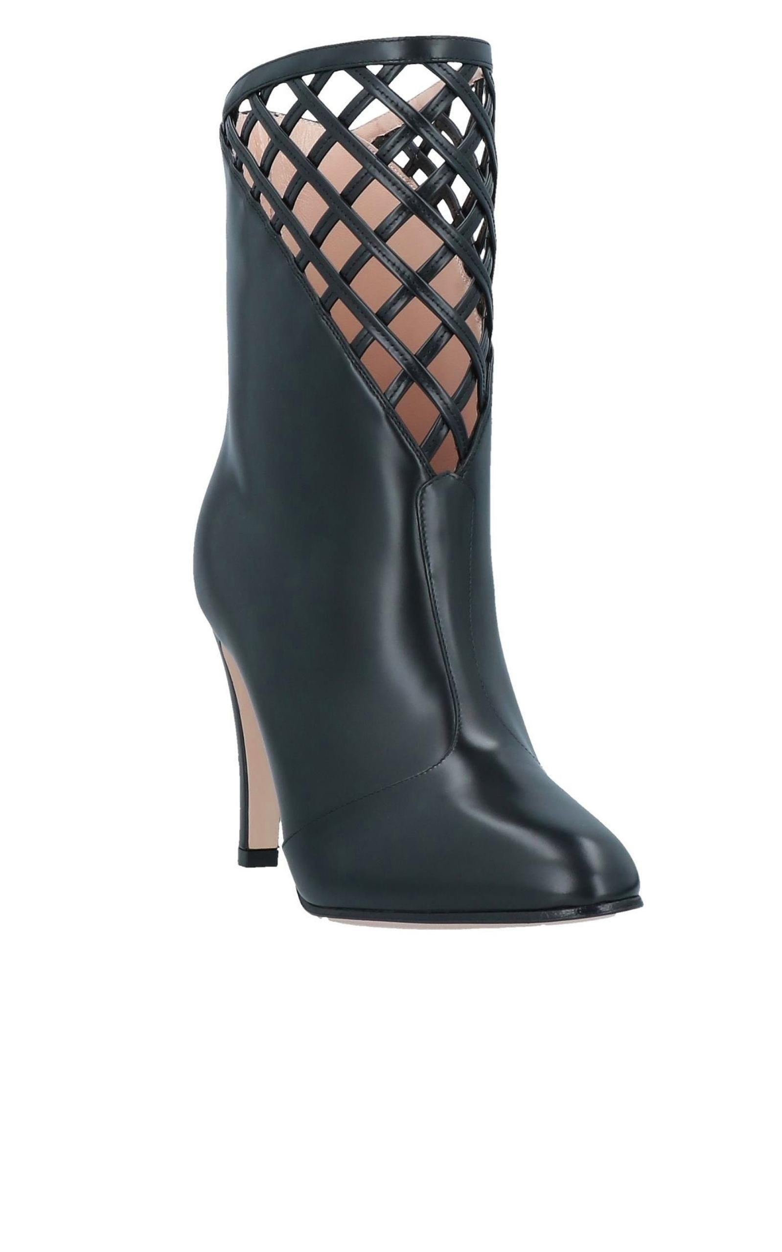 Cutout Leather Ankle Boots - 3