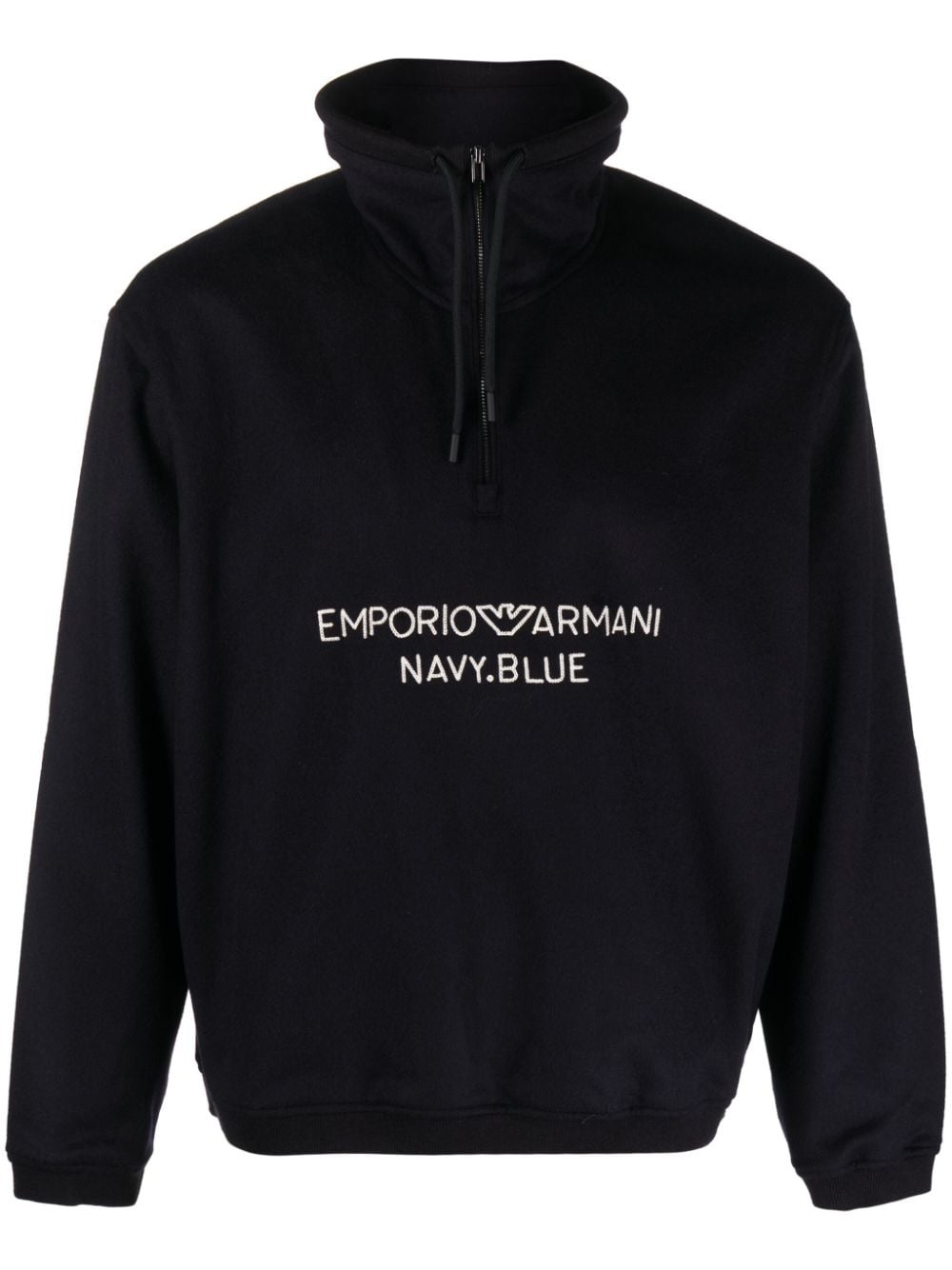 logo-embroidered wool-cashmere blend sweatshirt - 1