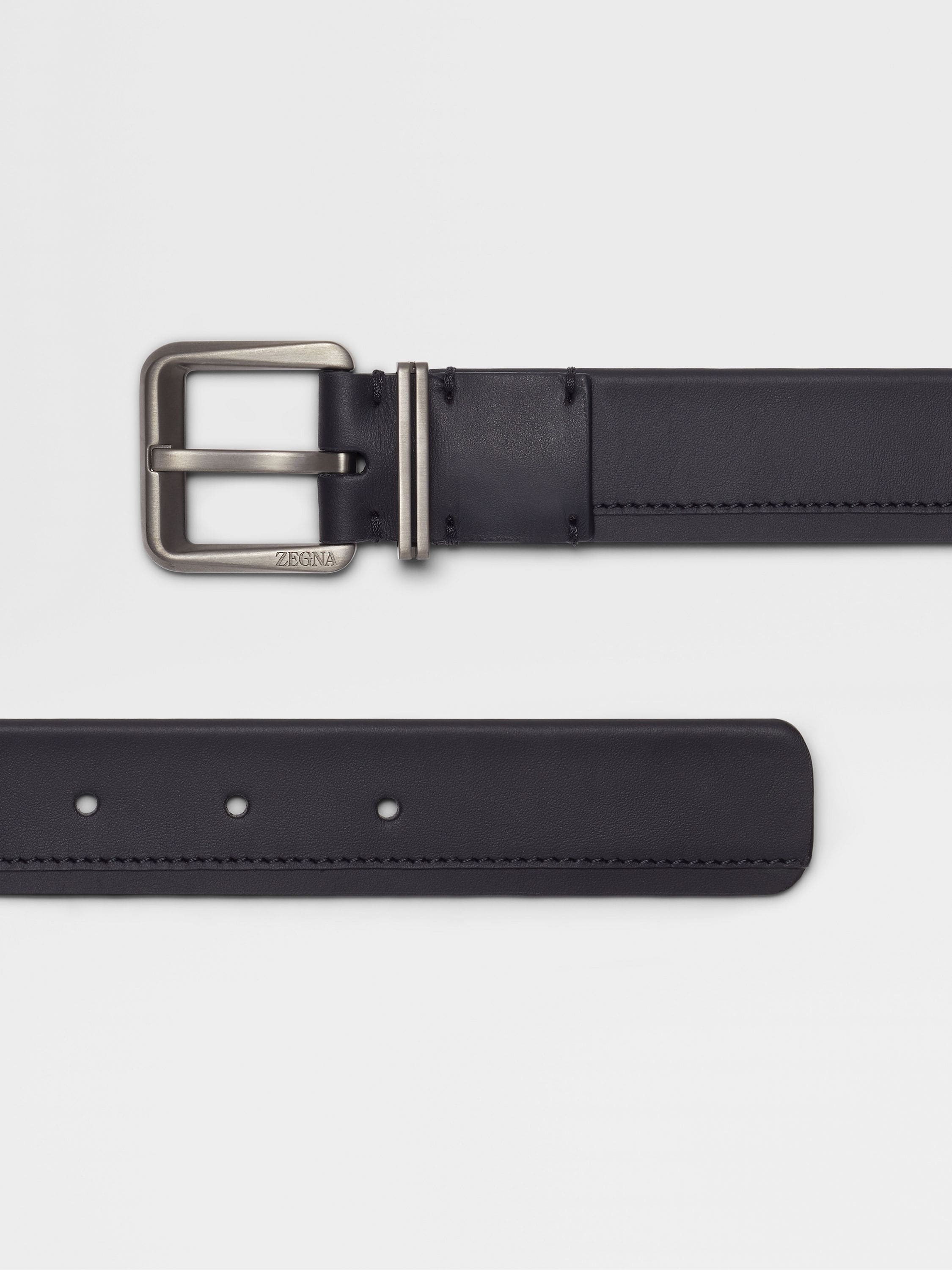BLACK LEATHER BELT - 2