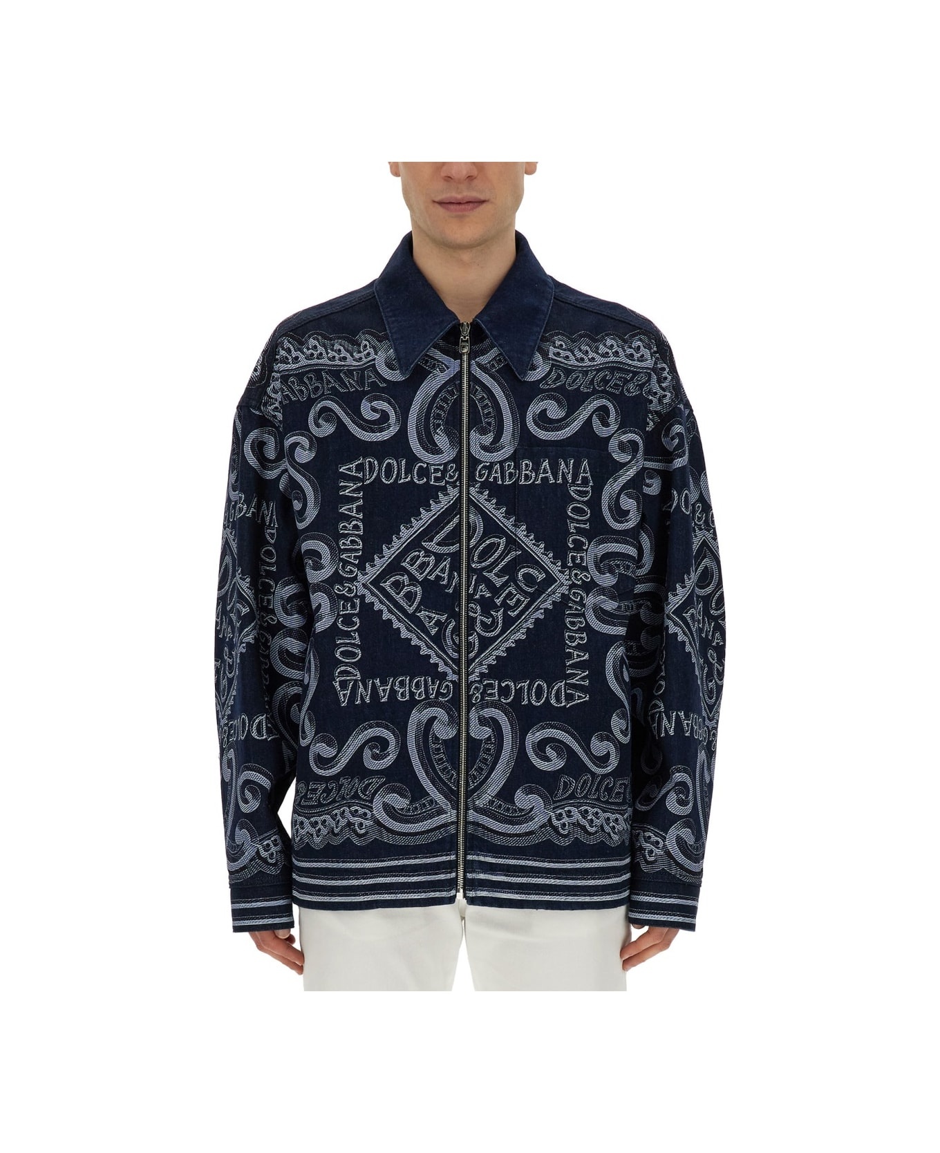 Navy Print Cardigan - 1
