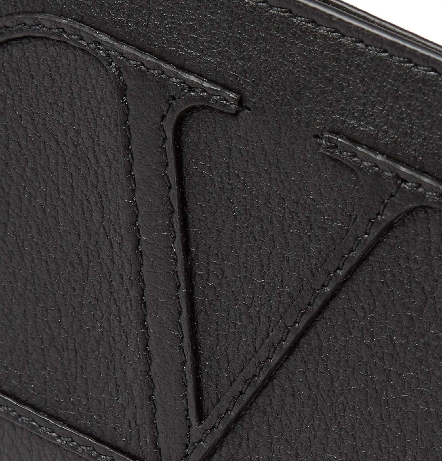 Valentino Garavani Logo-Appliquéd Full-Grain Leather Cardholder - 4