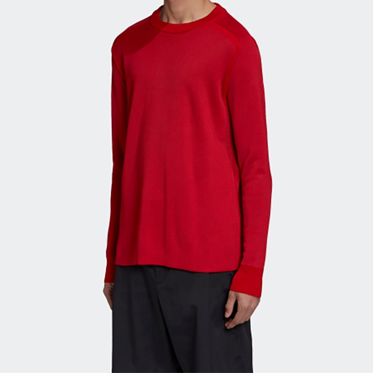 Men's Y-3 CL KN CRW SWT Round Neck Loose Sports Red FM1156 - 5