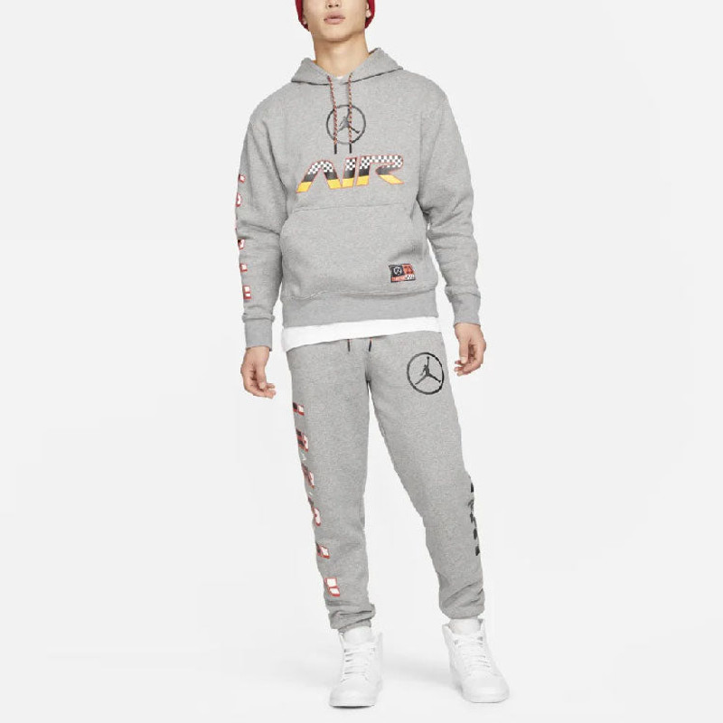 Jordan Men's Air Jordan Large Logo Casual Fleece Sports Pants/Trousers/Joggers Gray CV2980-091 outlook
