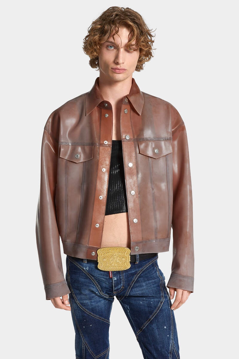 PANNO LATEX JEAN JACKET - 3