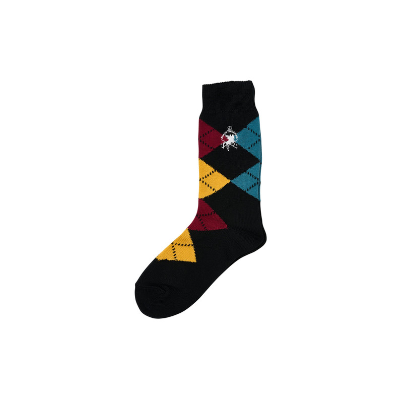 PALACE BEAMS PLUS ARGYLE SOCKS JET BLACK 1