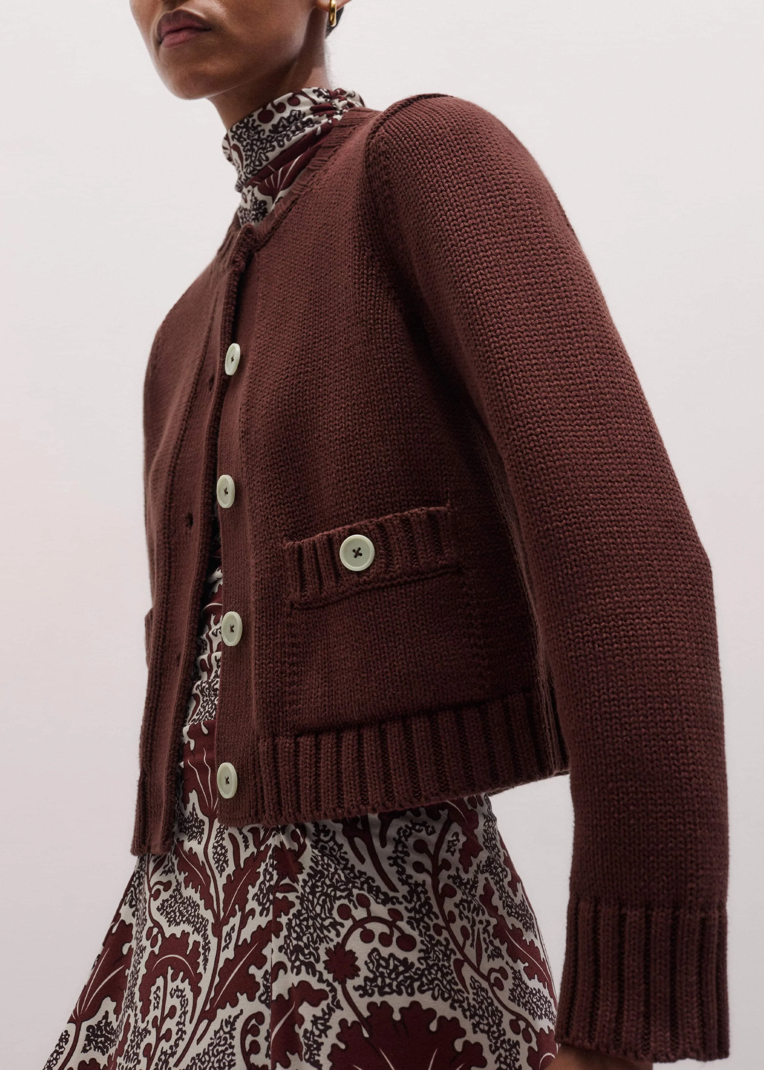 Straight Crop Cardigan - 1