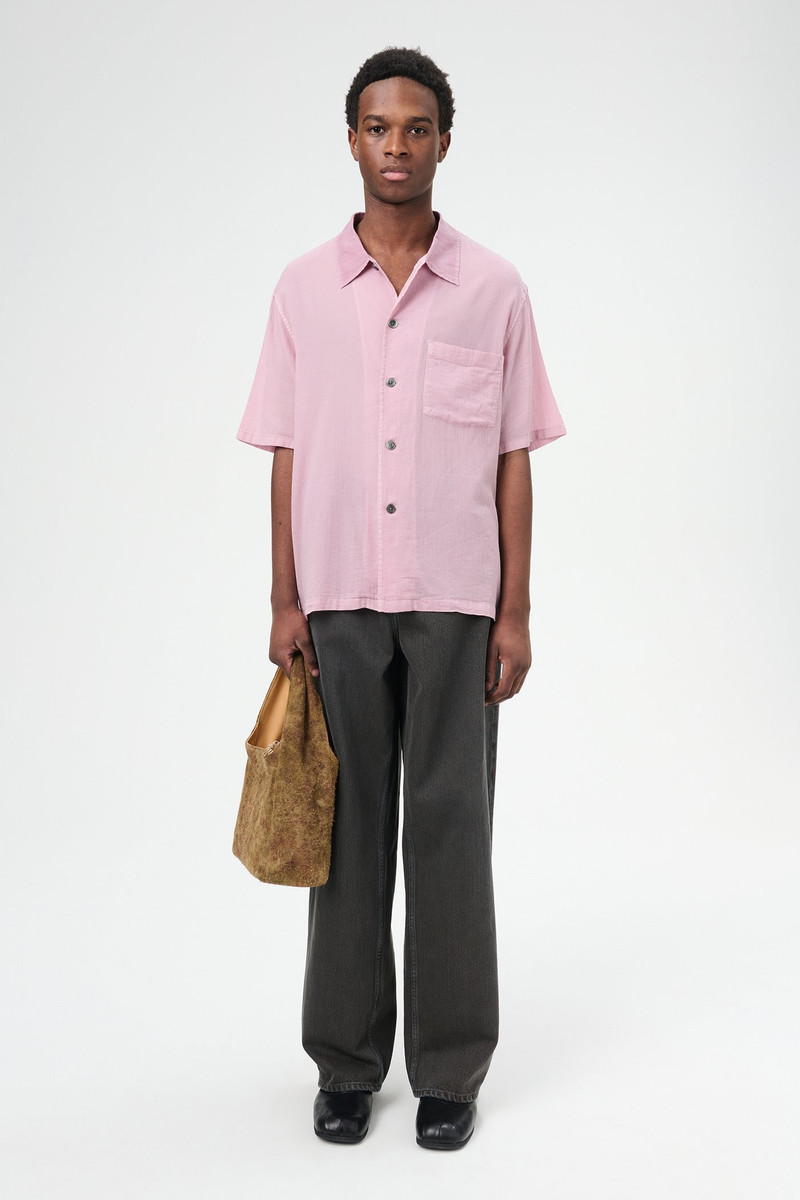 Our Legacy Box Shirt Shortsleeve Dusty Lilac Coated Voile outlook