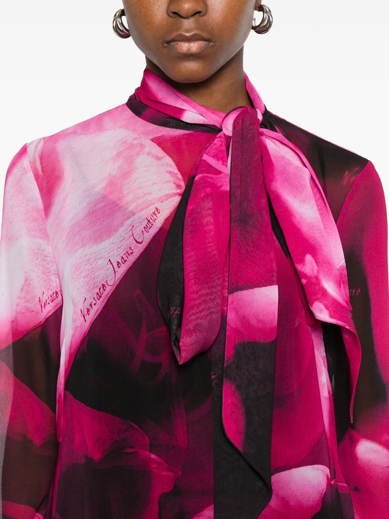 tie-neck printed blouse 5