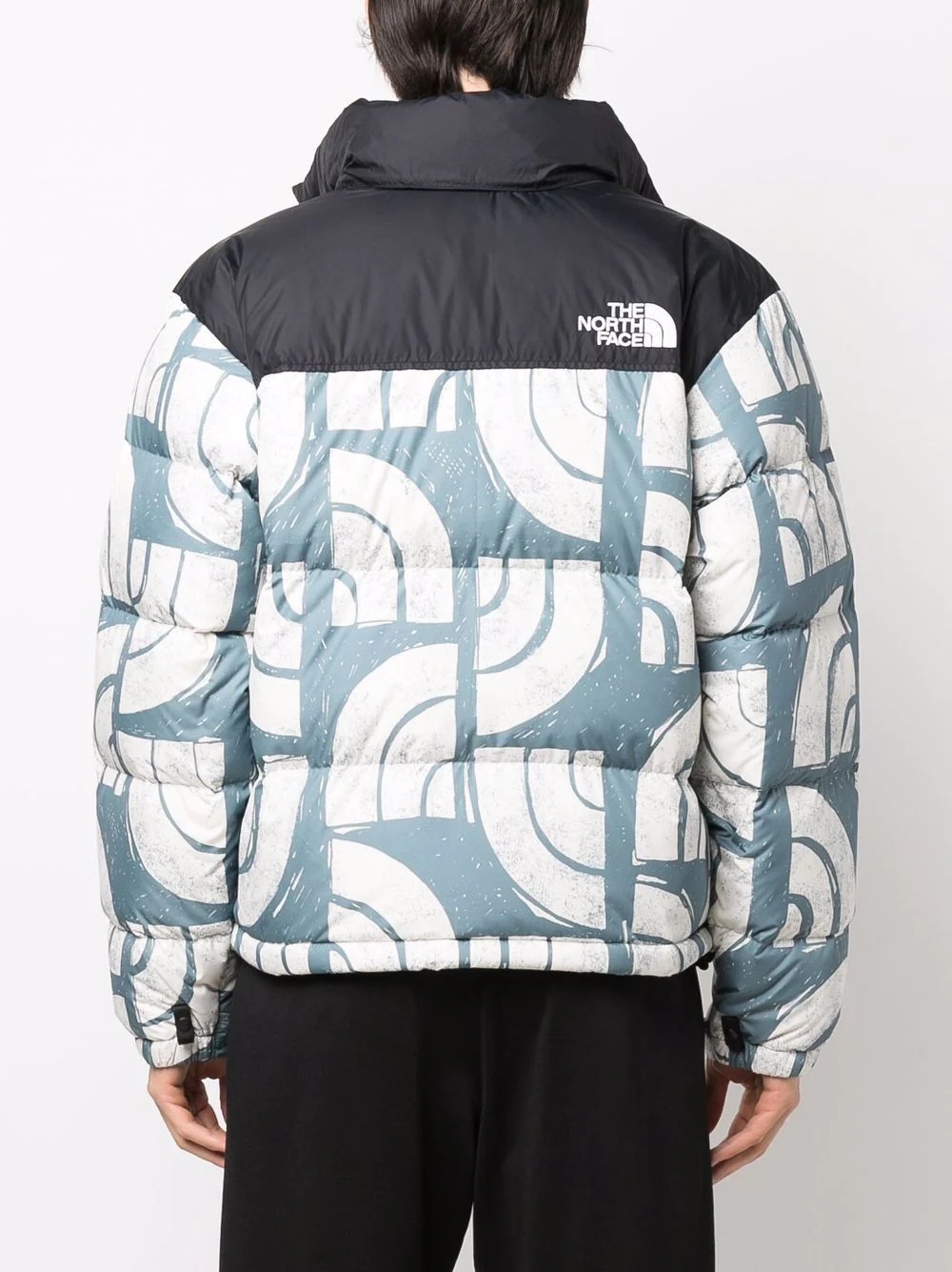 patterned zip-up down jacket - 4