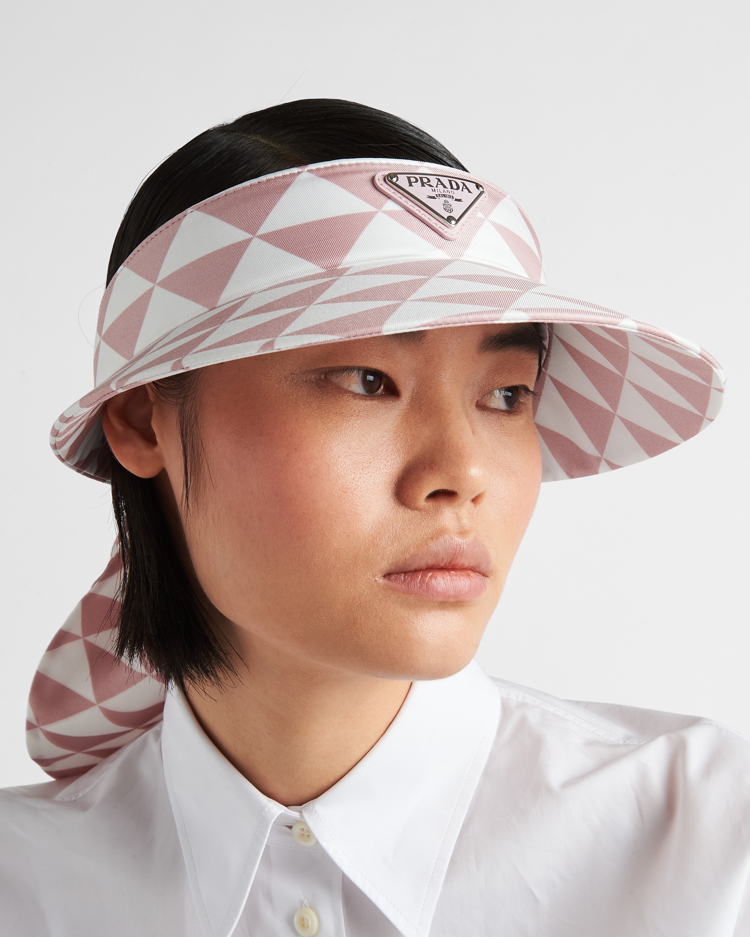 Printed silk twill visor - 2