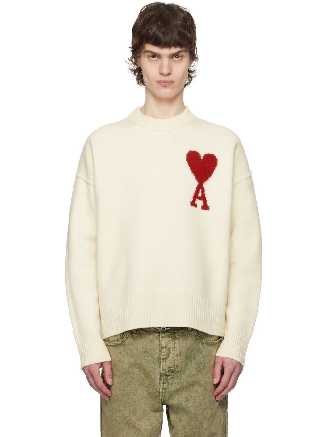 Off-White Wool Ami de Coeur Sweater - 1