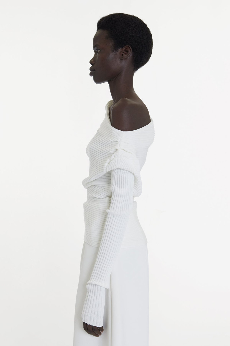 OFF SHOULDER SWEATER IVORY 5