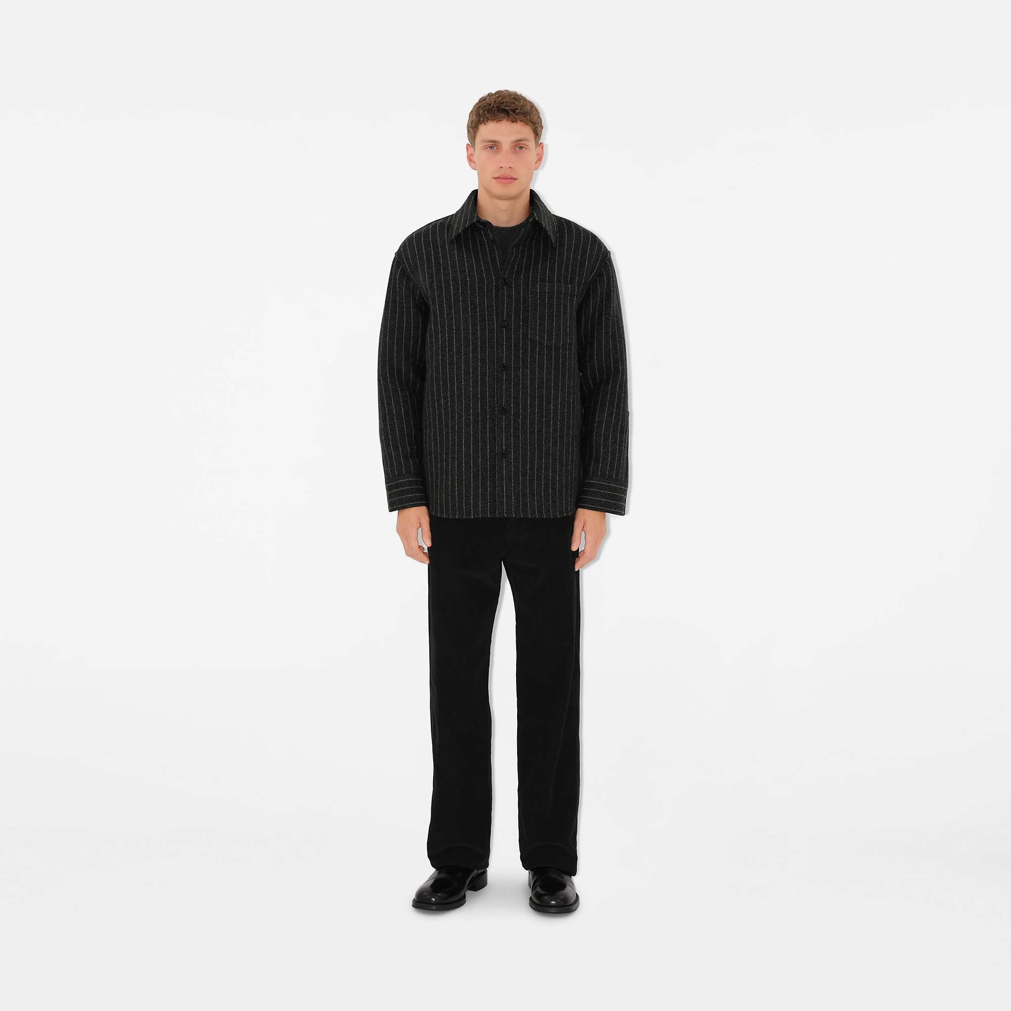 Pinstriped Wool Blend Shirt - 2