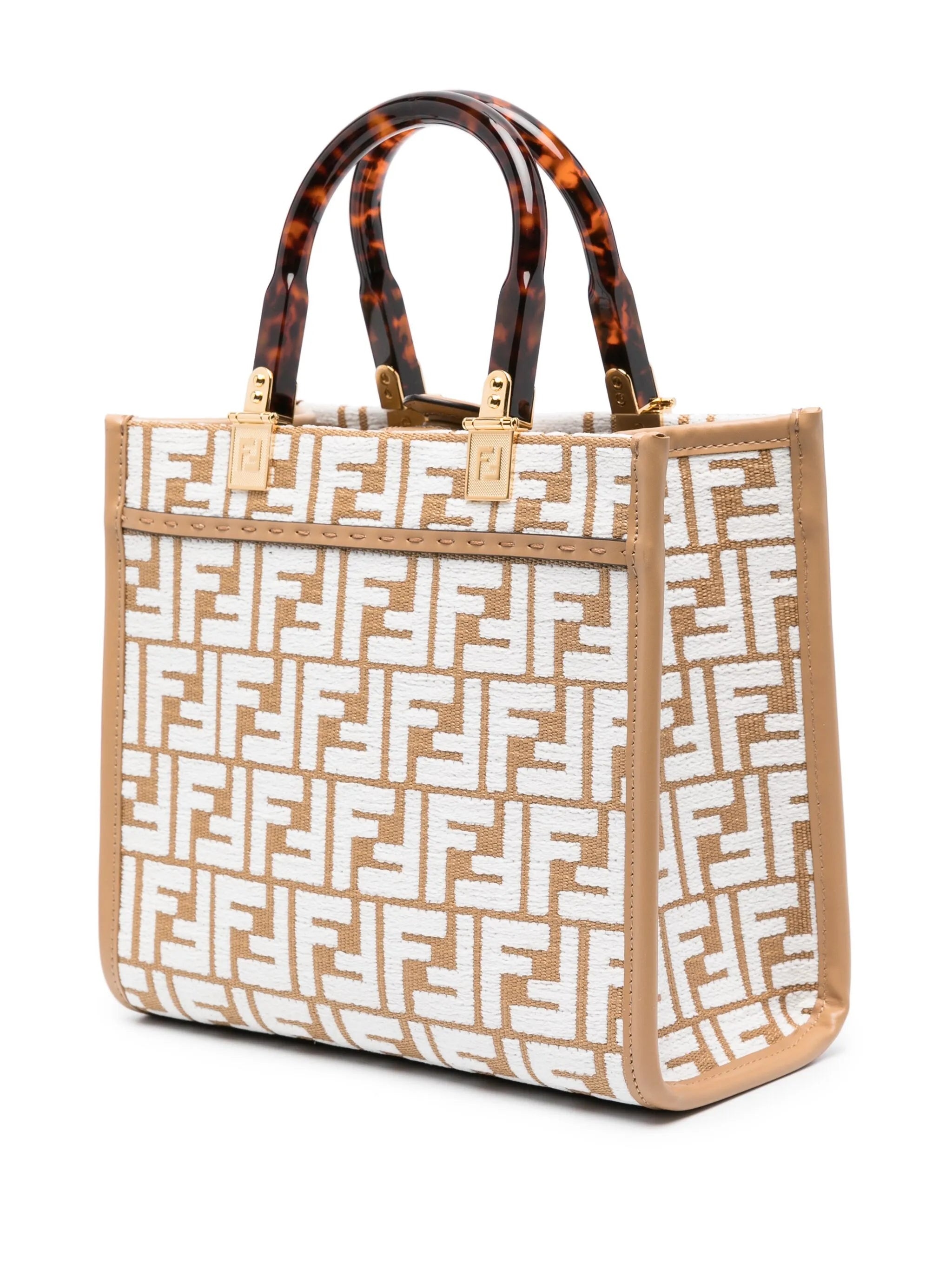 Medium Sunshine FF-motif Raffia Tote Bag - 4